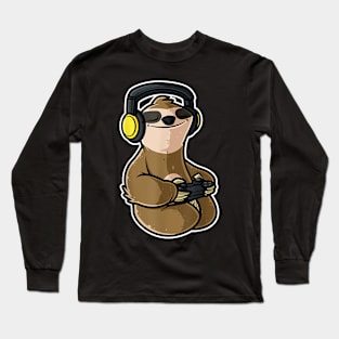 Video Games Nerd Sloth Gaming - Gamer Gift Long Sleeve T-Shirt
